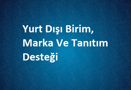 Yurt Dışı Birim, Marka Ve Tanıtım Desteği